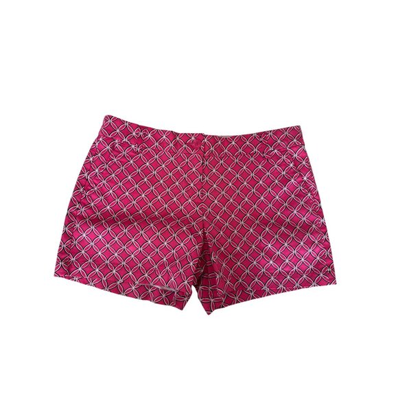 Crown & Ivy Petite 10P Regular Pink Geometric Print Shorts For Women - Picture 1 of 4